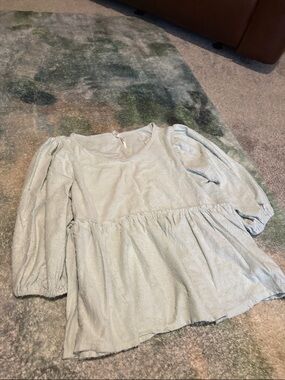 Anthropologie Textured Peplum Blouse